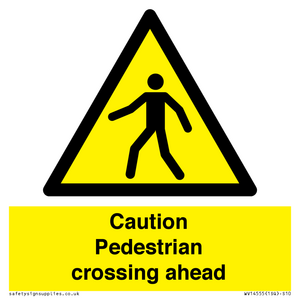 Caution Pedestrian crossing ahead